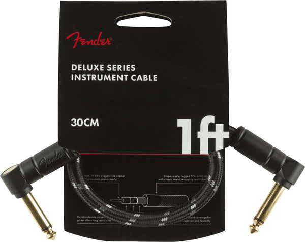 Fender 30cm Deluxe Instrument Cable Angle/angle Black Tweed
