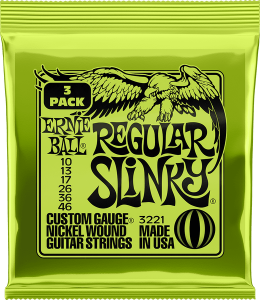 Ernie Ball 3221 Regular Slinky 10-46 Pack de 3