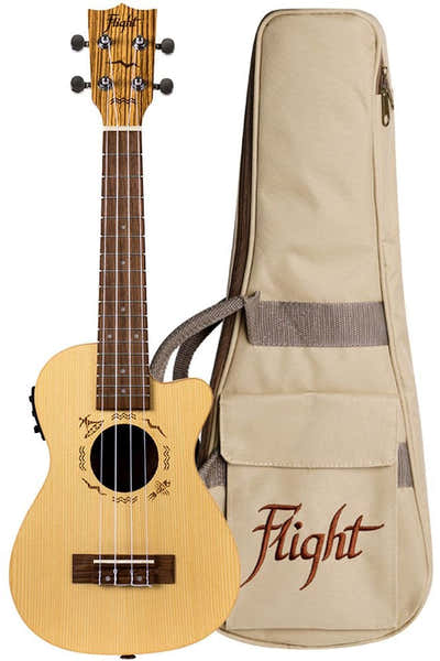 Flight DUC328CEQ Elec Concert Ukulele - Zeb B&S