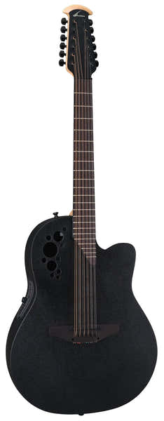 Ovation Elite Tx Deep Contour Cutaway 12 Cordes Black Textured 2058TX-5-G