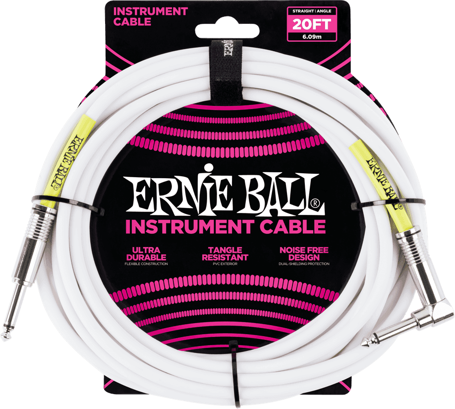 Cables Instrument Classic Jack/jack Coudé 6M Blanc
