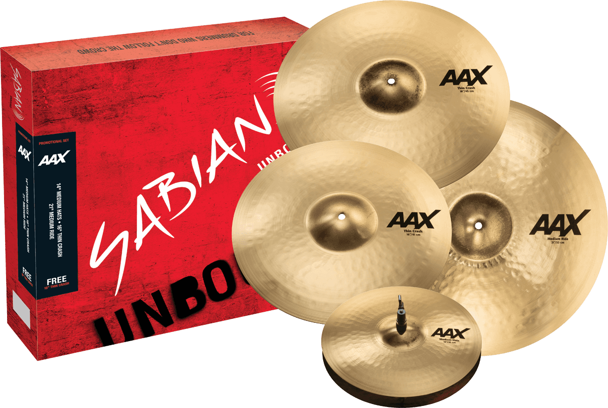 Sabian 25005XCPB Pack AAX Promotional Set 14/16/21 + 18" +90 JOURS ESSAI DRUMEO