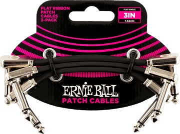 Cables Instrument Patch Pack de 3 - Coudé Fin & Plat - 7,5 Cm