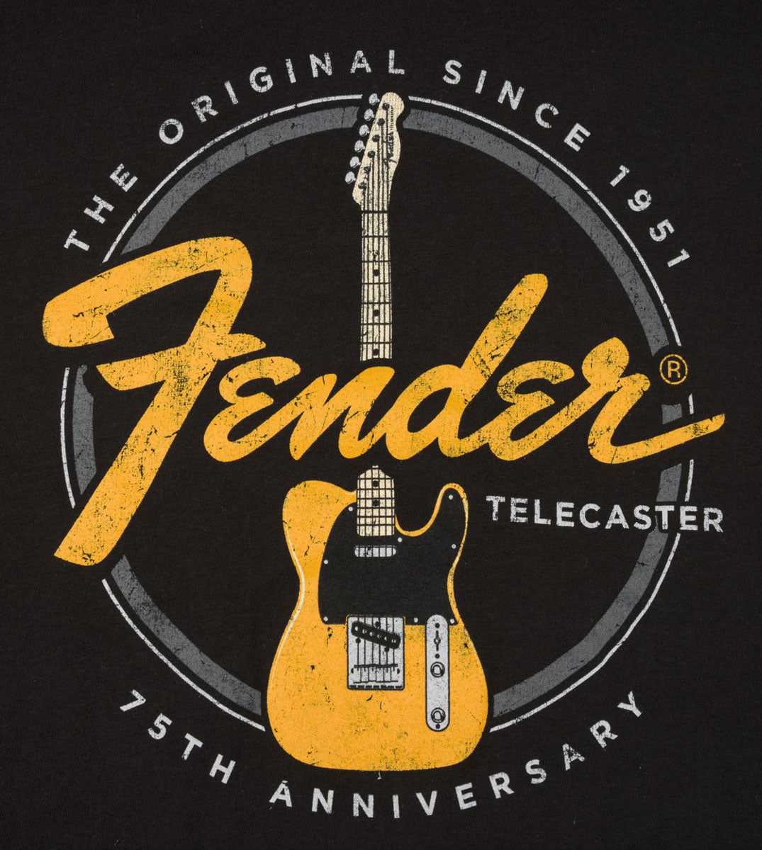 "XXL" T-Shirt 75th Telecaster Vintage Noir