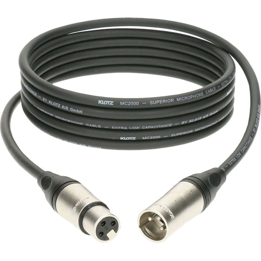 M2 Mic Cable Noir 10M XLR 3P. Femelle Male Klotz