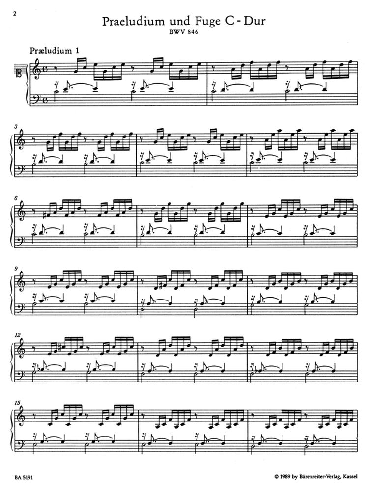 J.S. Bach - Das Wohltemperierte Klavier I Bwv 846-869 - Clavecin