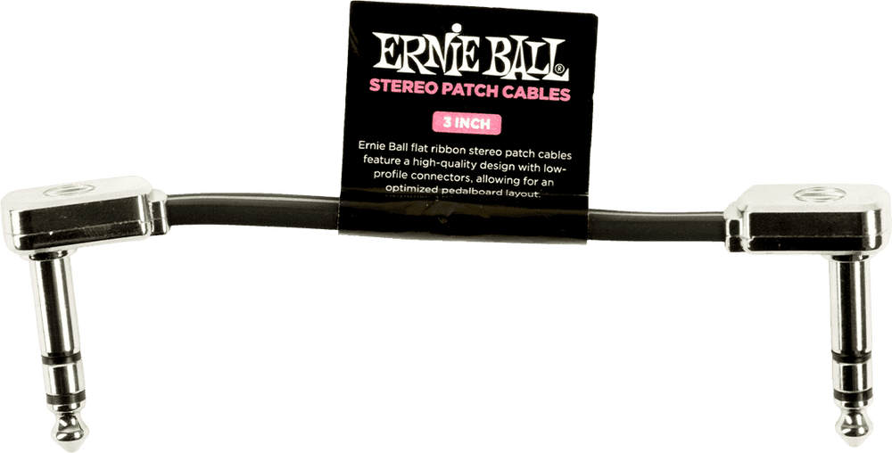 Ernie Ball Cables Instrument Patch TRS - Coude Fin & Plat - 7,5 Cm