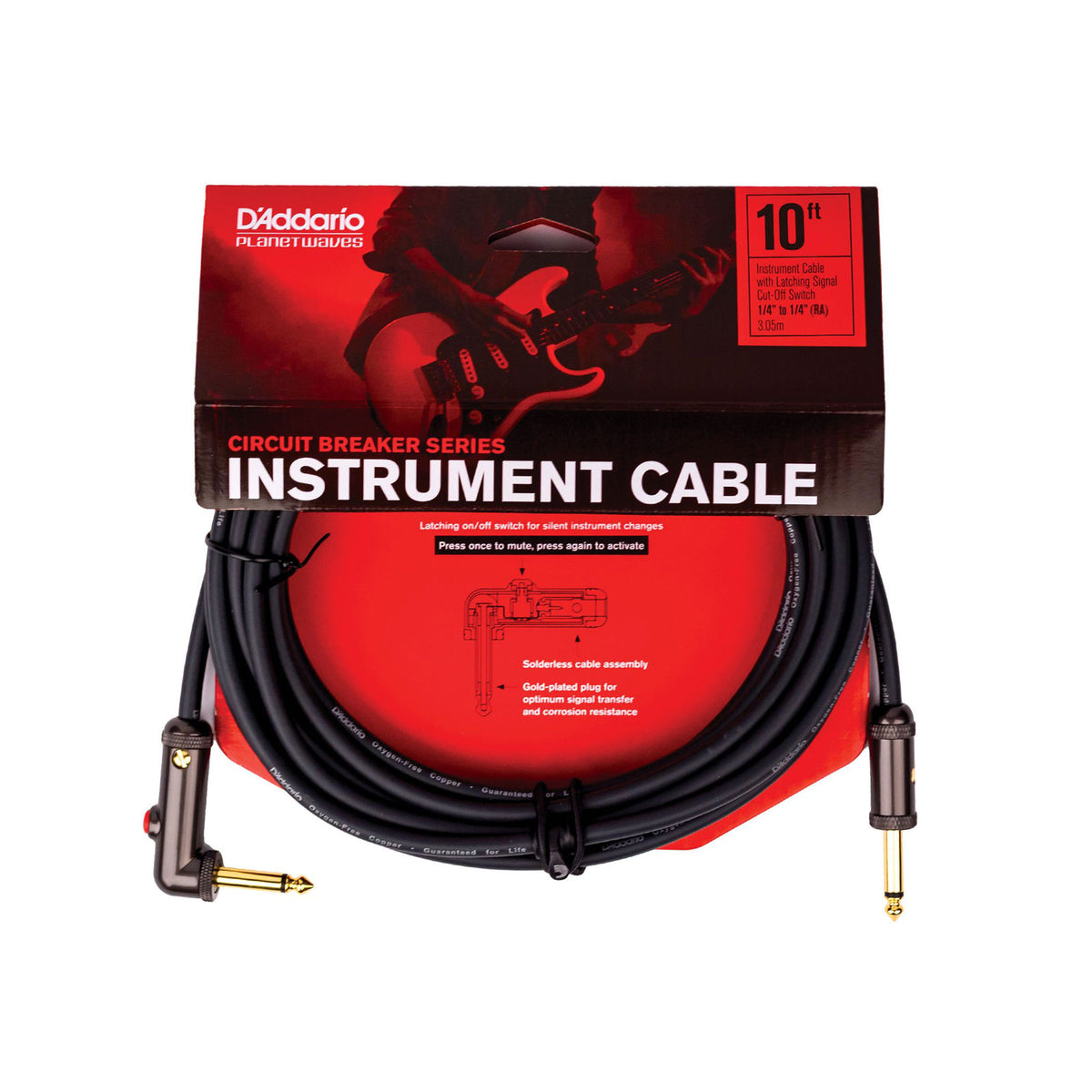 10' avec Interrupteur COUPE-son Connecteur Coude