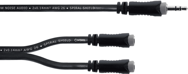 Cable Y Bretelle Mini-jack Stéréo/2 Mini-jacks Stéréo Femelles 30 CM