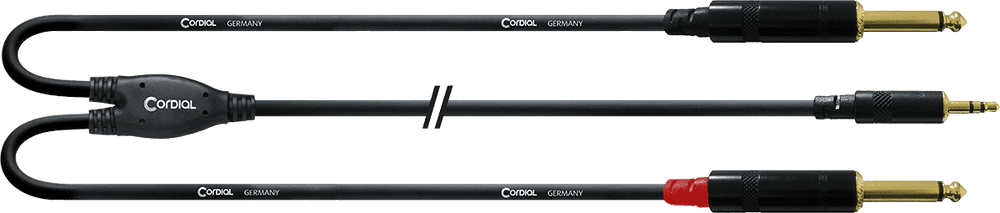 Cordial Câble Y Bretelle Minijack Stéréo/2 Jack Mono 6 M