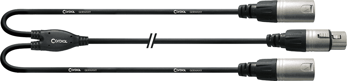 Cordial Câble Y Bretelle XLR Femelle/2 XLR Mâles 30 CM