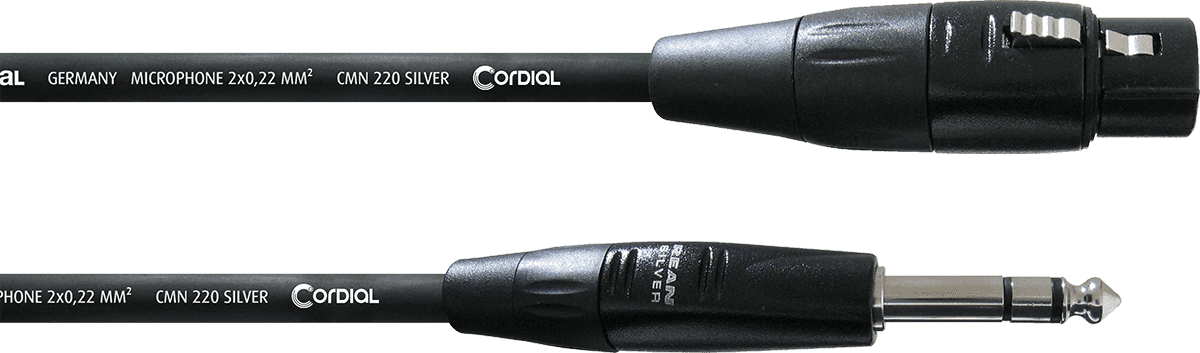 Cordial Câble Audio XLR Femelle/jack Stéréo 3 M