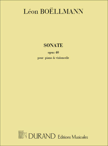 Boellmann L. - Sonate Opus 40 - Violoncelle et Piano