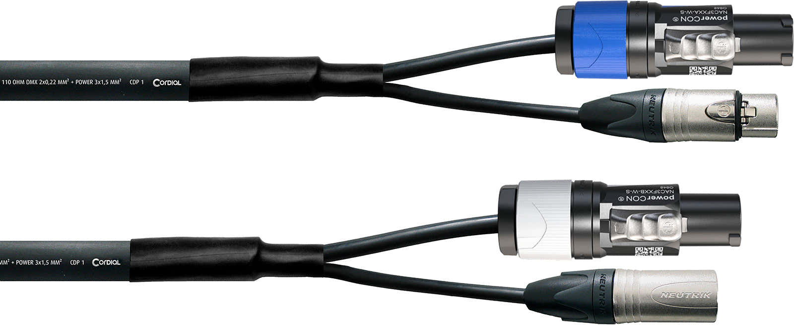 Cable DMX XLR 3 Points + Powercon 3 M
