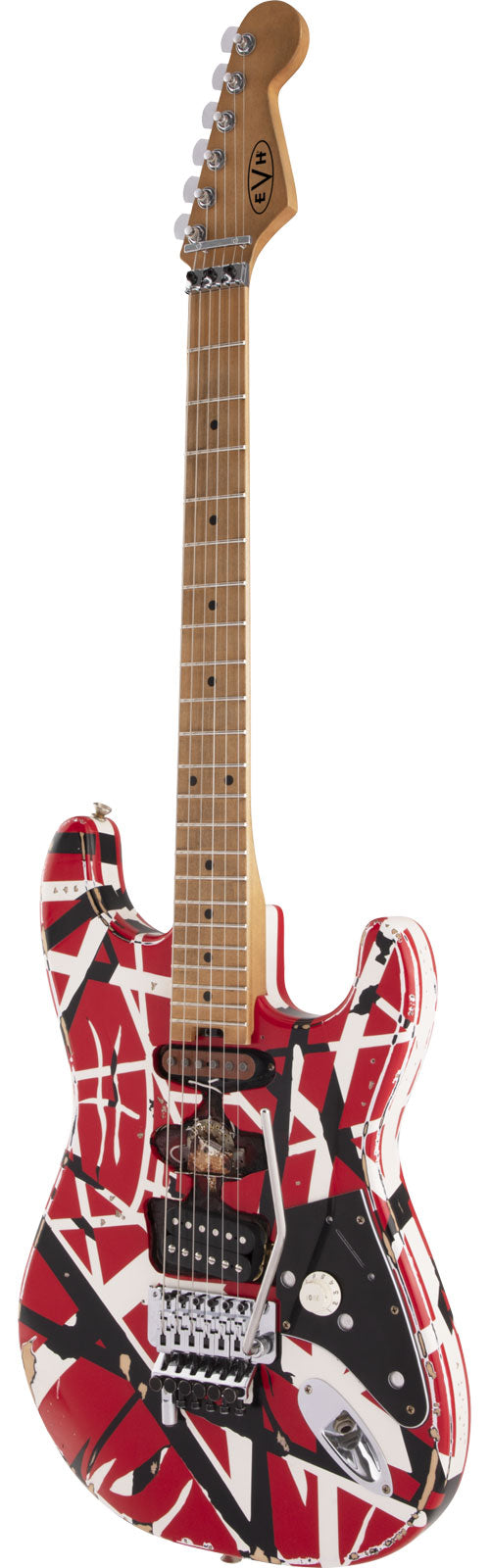 Stratocaster HSS Striped Series MN Red With Black Stripes Relic