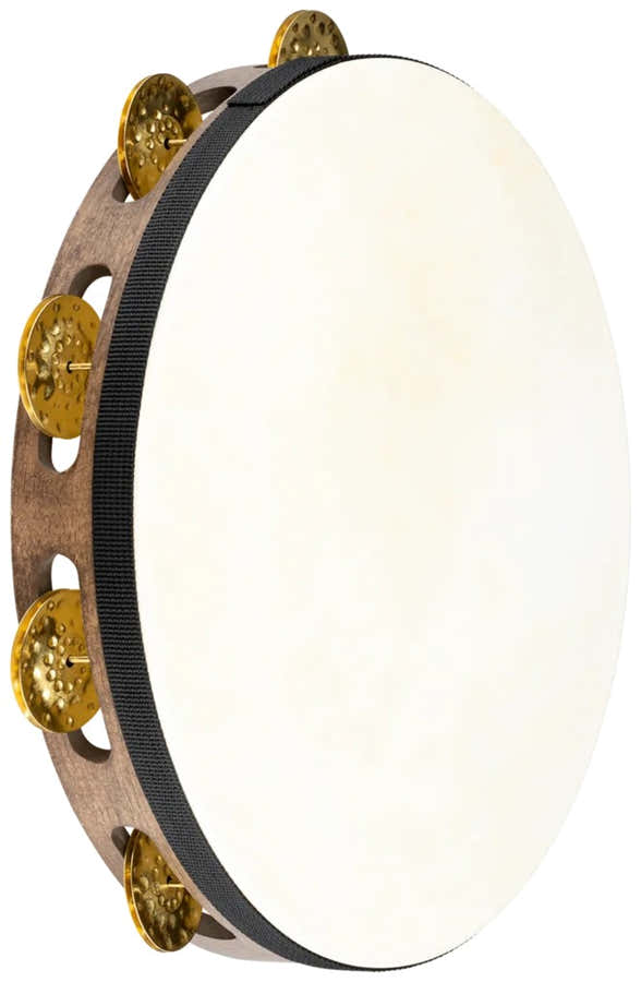 TAH1VWB - Tambourin Vintage Bois Avec Peau - Cymbalettes laiton