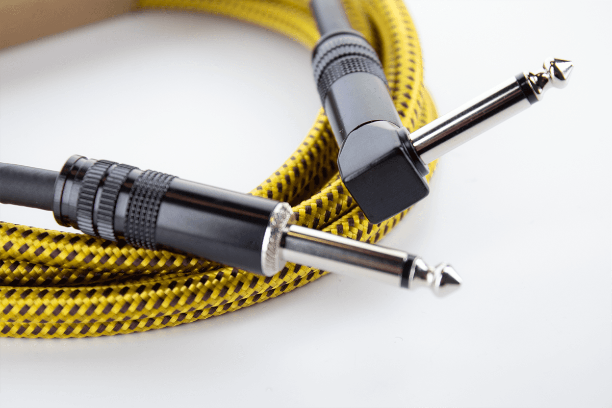 Cable Guitare Jack Droit /Coudé 3 M Tweed Jaune