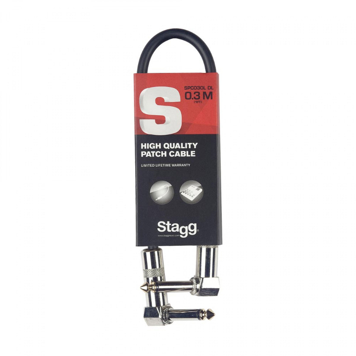 SPC3L DL Cable de Patch Mono Jack/jack (M/M Coud) 3 CM Métal