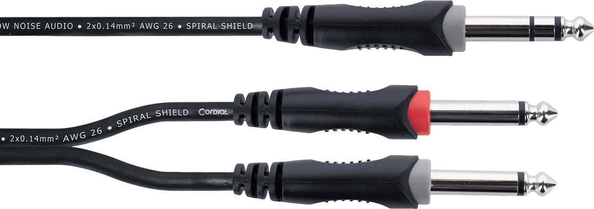 Câble Y Bretelle Jack Stéréo Mâle / 2 Jacks Mono Mâles 3 M