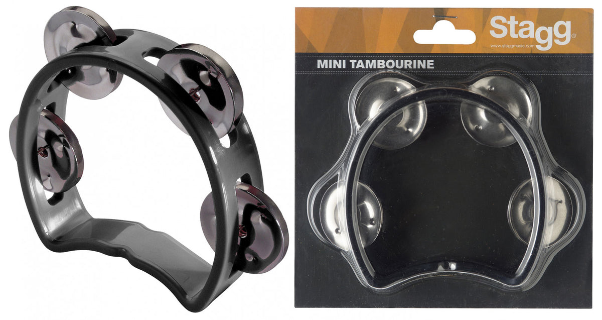 Mini Tambourin 4 Cymbalettes Plastique Noir