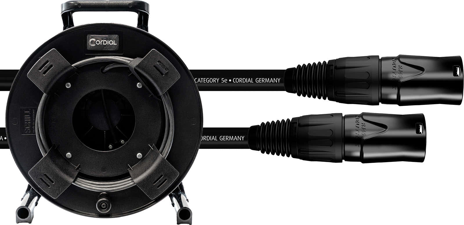 CORDIAL CAT 5E - S/UTP fiches NE8MXB1 / HIROSE RJ45 / enrouleur 50 m