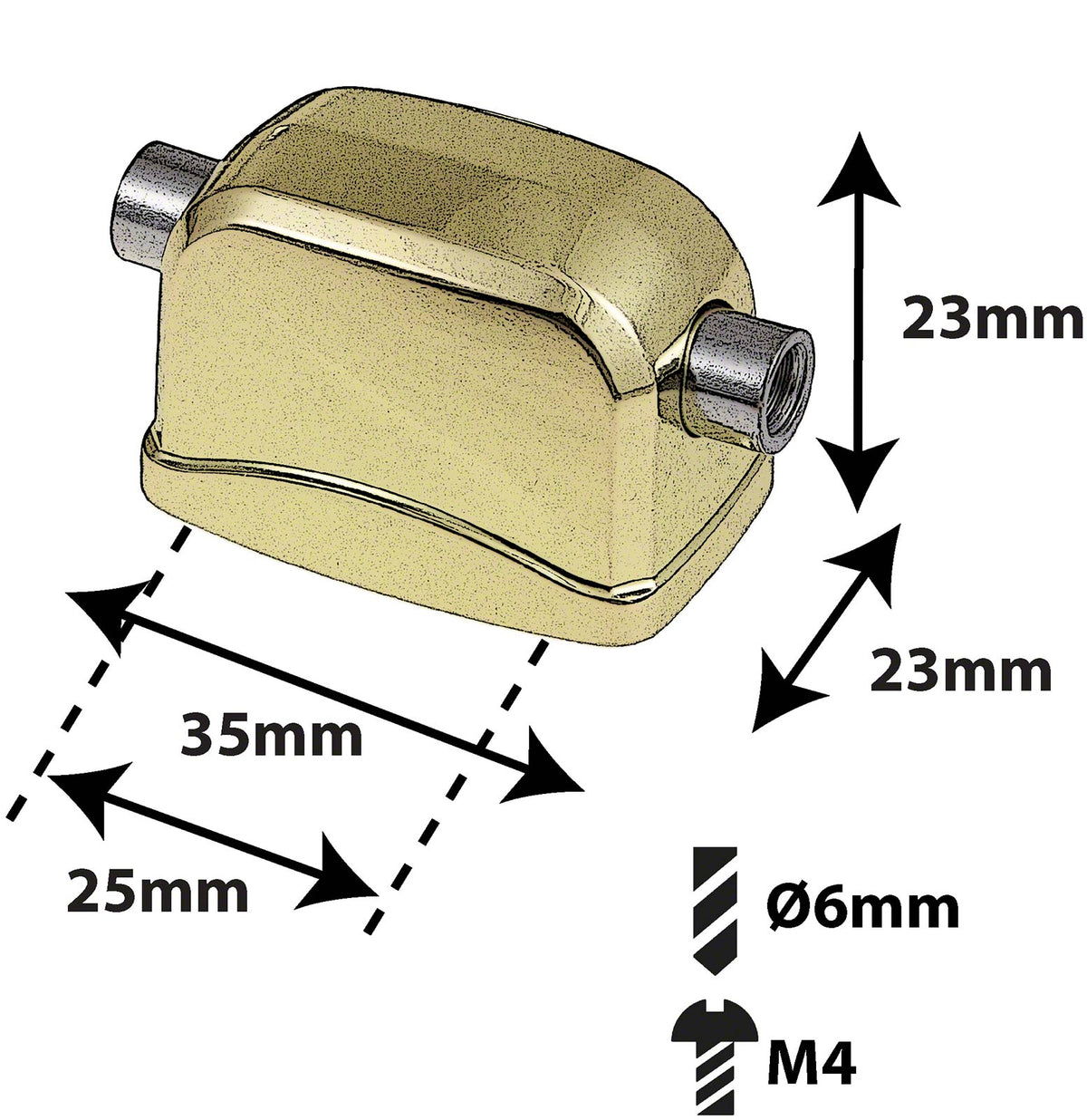 L17SD-BR - Coquille Caisse Claire - 25mm Dorée (X1)
