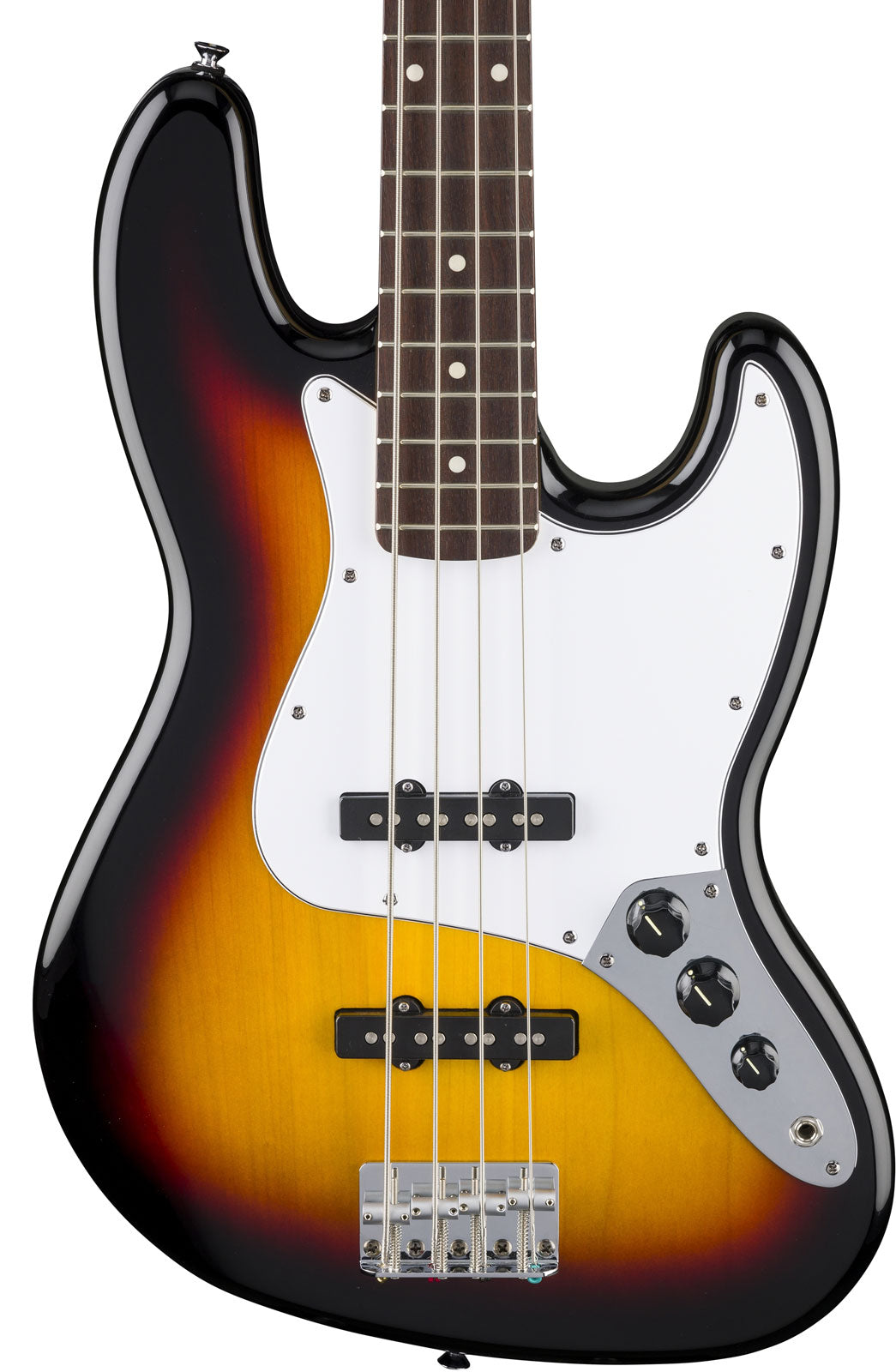 Standard Jazz Bass LRL White Pickguard 3-Color Sunburst