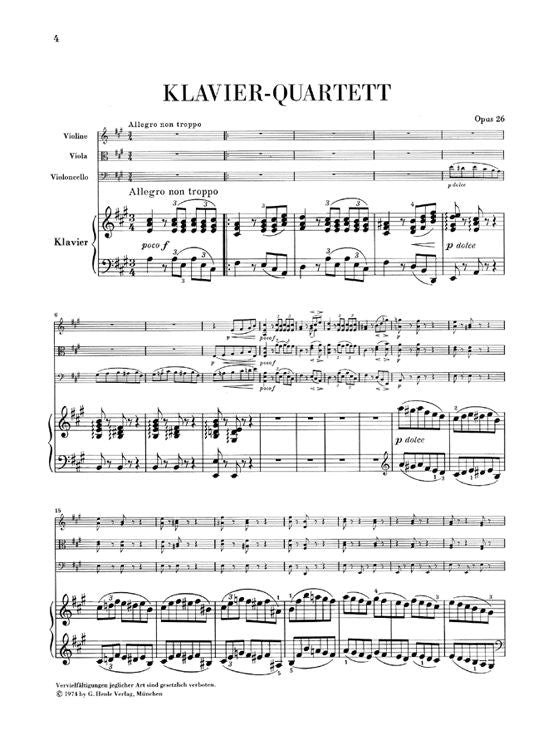 Brahms J. - Piano Quartet A Major Op. 26