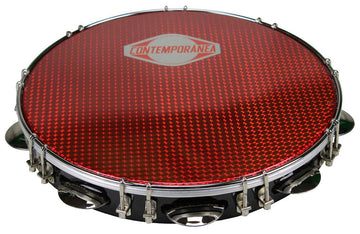 C-PF12-01BR - Pandeiro 12" Noir - Peau Rouge