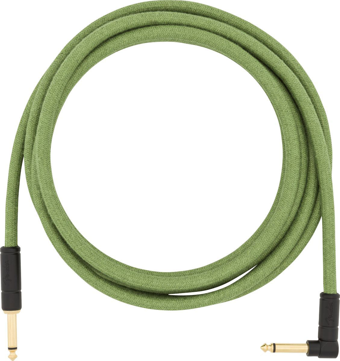 3m Angled Festival Instrument Cable Pure Hemp Green