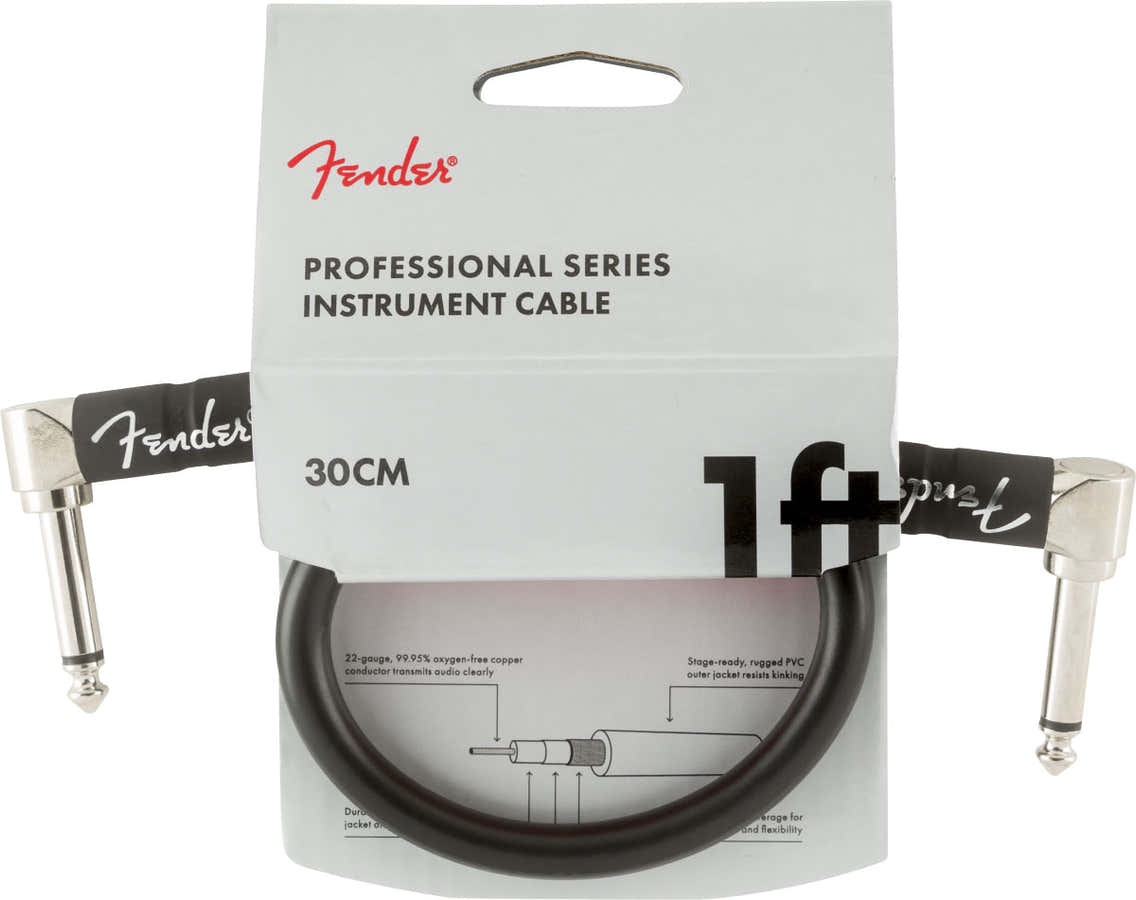 30cm Professional Instrument Cables Black