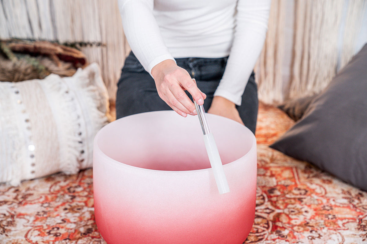 Singing Bowl Sonic Energy Cristal 14" Red