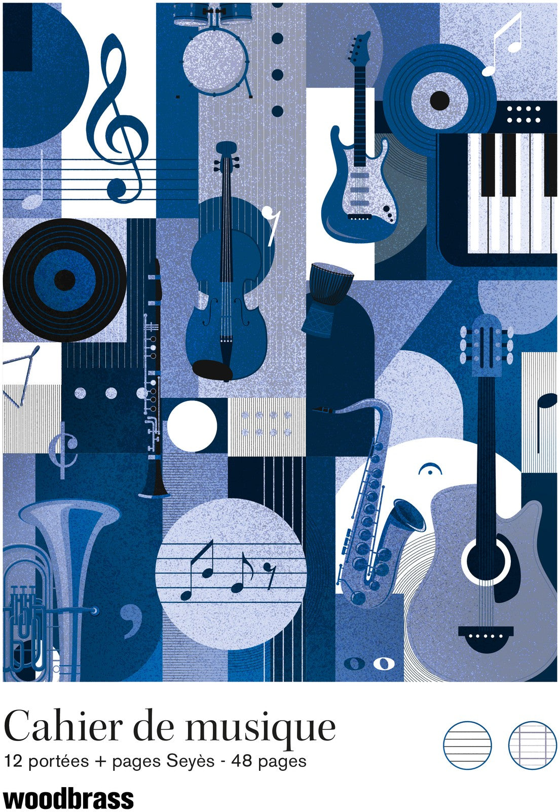 Cahier de musique 12 Portées + pages Seyes - 48 pages