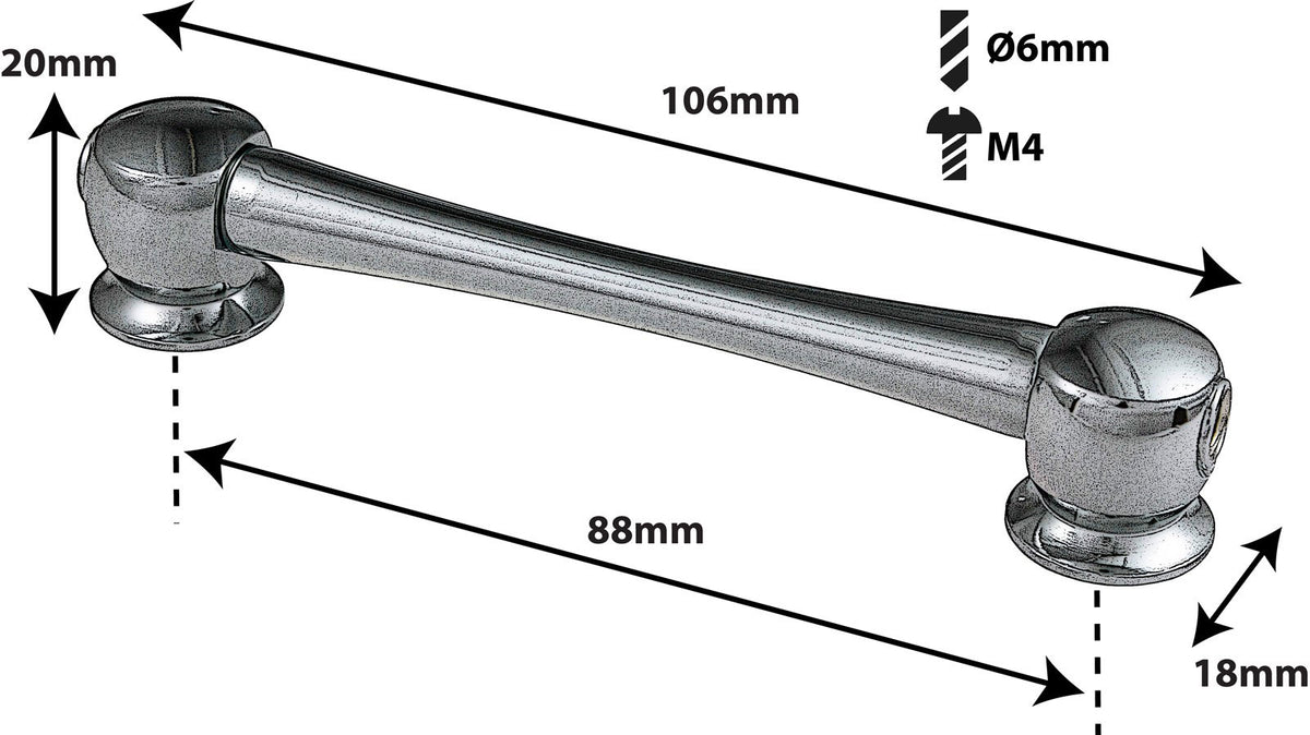 TL11D88-Bk Coquille Tube 88mm Noir Double Tirant X1