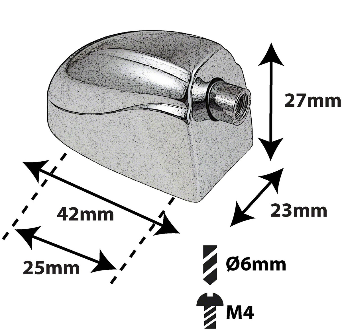 L20BD - Coquille Grosse Caisse - 25mm (X1)