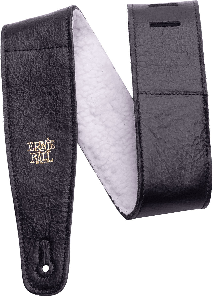 Ernie Ball Sangle Confort Noir Reglable,Cuir Italien