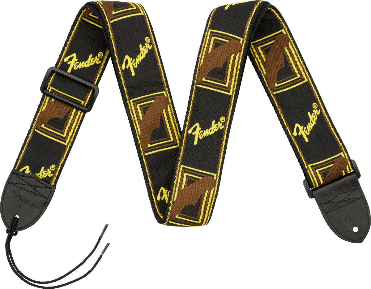 Fender 2 Monogrammed Strap Black/Yellow/Brown