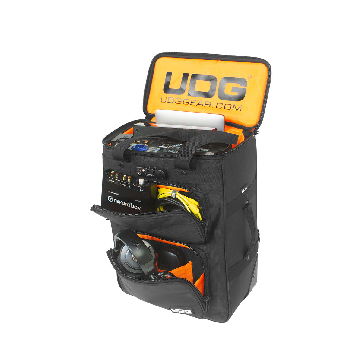 U 9024 BL-or - Sac A Dos Noir Intérieur Orange