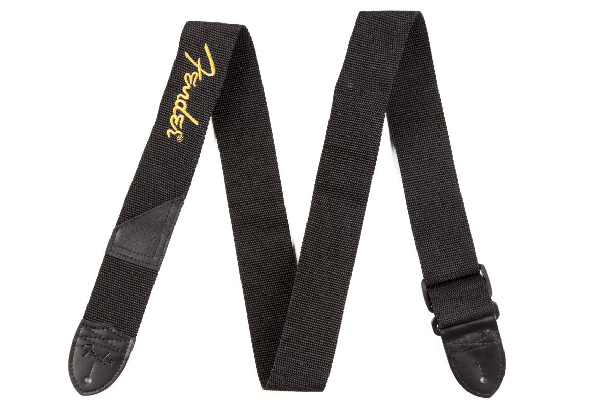 2" Black Poly Strap W/ Yellow Logo