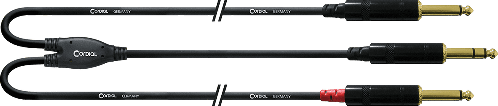 Cordial Câble Audio Jack Stéréo - 2 Jack Mono Longs 3 M