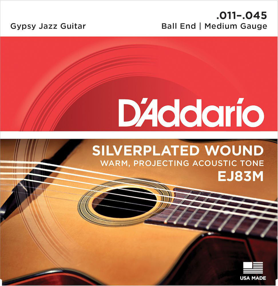 EJ83M Gypsy Jazz Silverplated Wound Ball End Medium 11-45