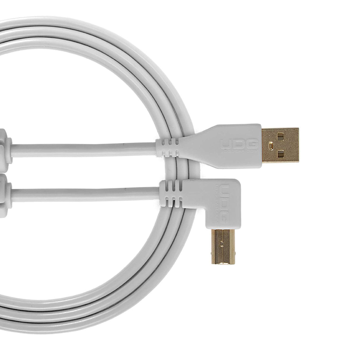 UDG U 95004 WH - Câble USB 2.0 A-B Blanc Coudé 1m
