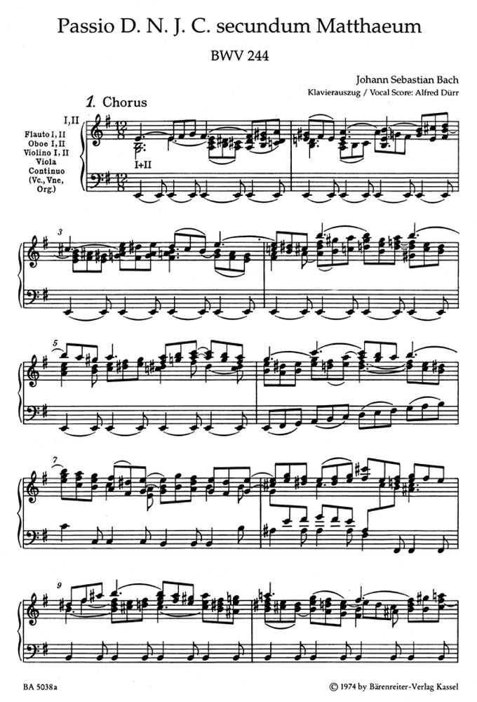 J.S - Passion Selon St Mathieu Bwv 244 - Reduction Ch Piano
