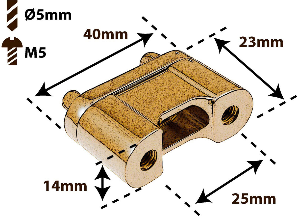 STOB4-BR Contre-partie Die Cast "deluxe" Déclencheur Timbre Doré 25mm