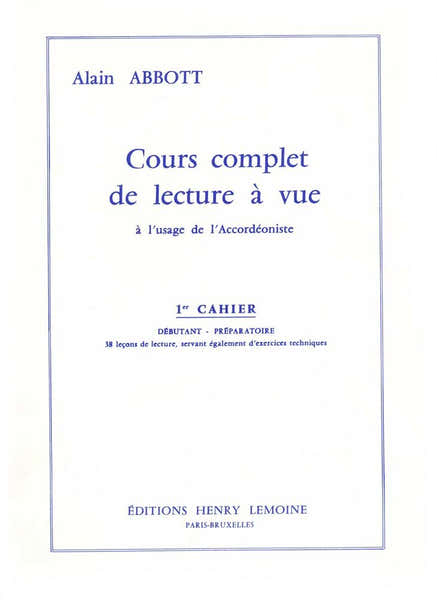 Lemoine ABBOTT ALAIN - LECTURE A VUE VOL.1 - ACCORDEON