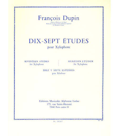 Dupin F. - 17 Etudes - Xylophone