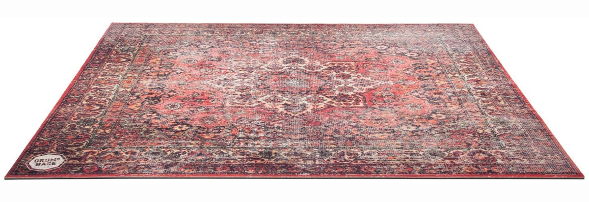 Suspension Libre & Réduction du Bruit d'Impact de 27dB - Tapis Batterie 1.85 x 1.65m - Rouge Persan Usé
