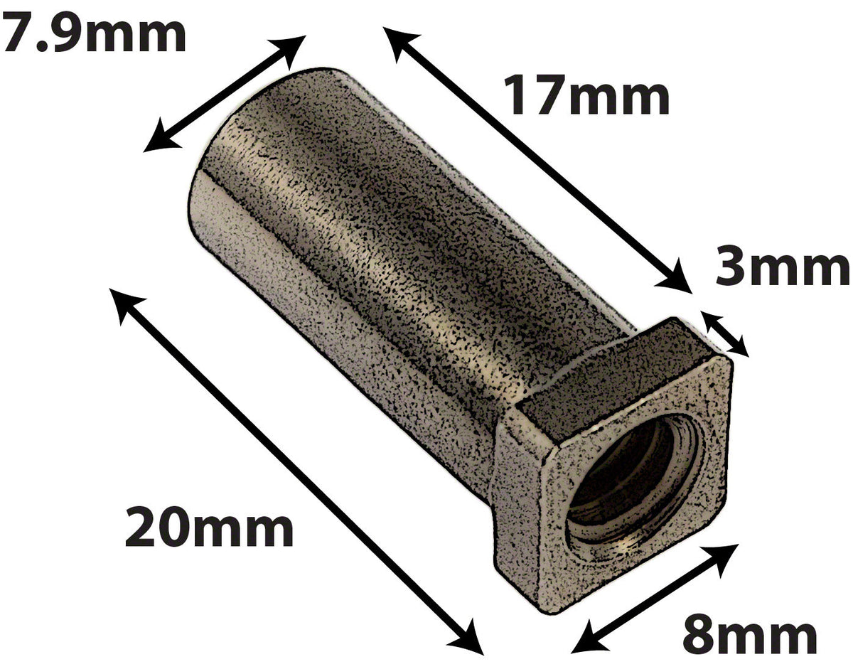 SN-SQ-20B - Cheminée 20mm Tête Carré - Laiton (X4)