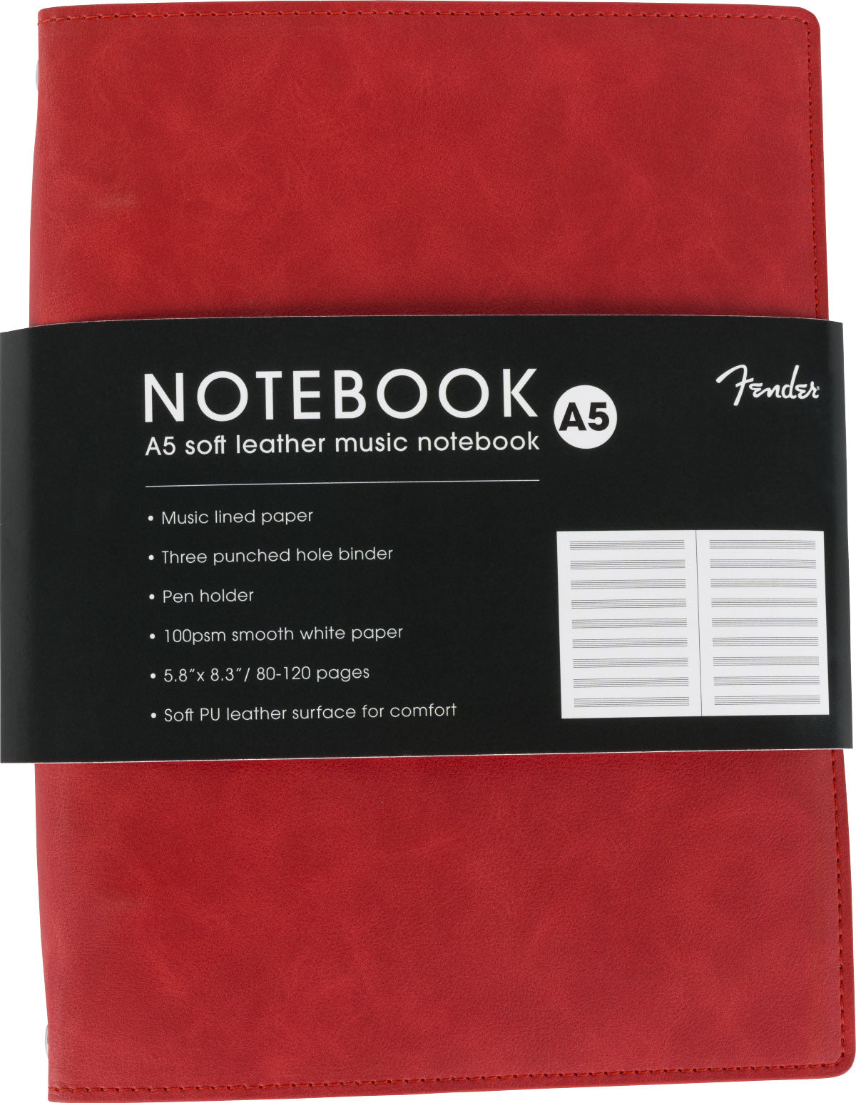 Carnet de Musique Fender en Cuir Vegan