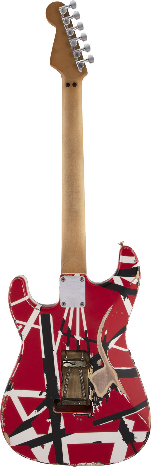 Stratocaster HSS Striped Series MN Red With Black Stripes Relic
